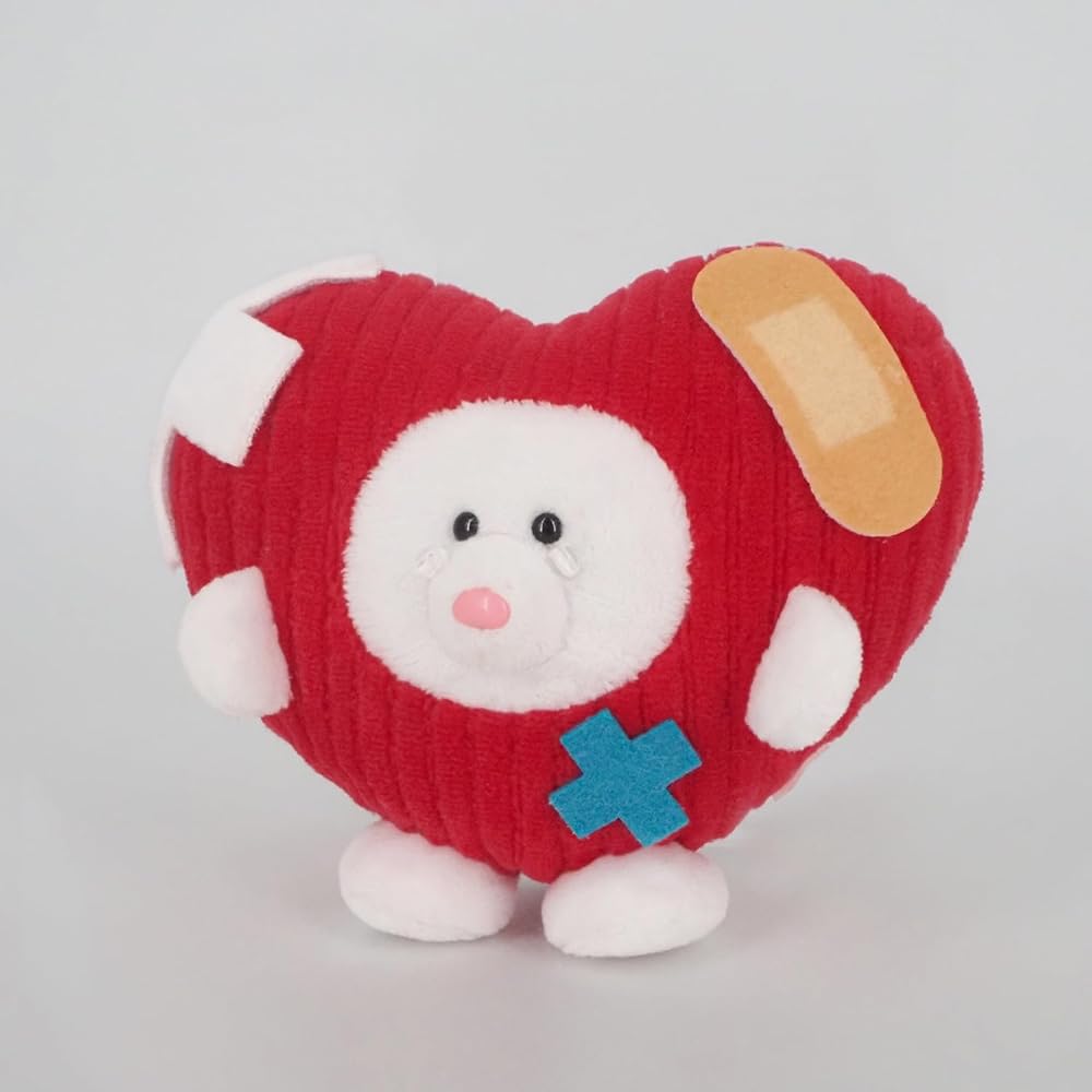 Sanei Boeki Mottk Broken Heart Plush Toy 11.5cm X 6cm X 9cm Soft Mascot Stuffed Animal
