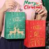 1/20 Red Green Christmas Bags  Kraft Paper Biscuit Candy Packaging Bag Xmas Tree Gift Pouch Home Decor Xmas Party Accessories