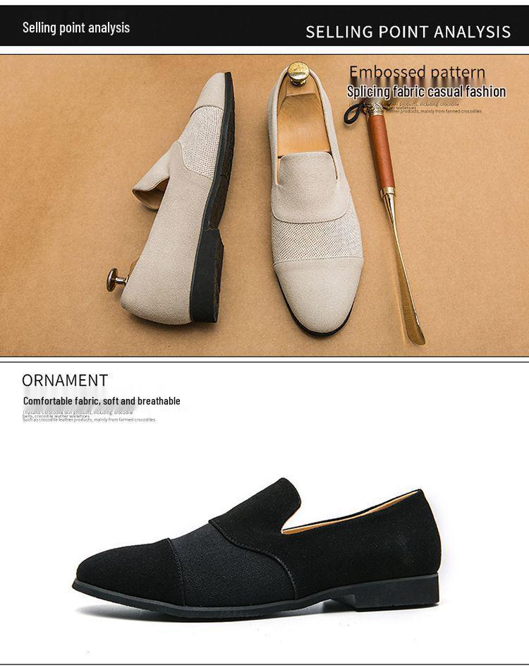 Men's Formal Leather Slip-On Loafers for Business, Mesh Nightclub, Hairstylists, and Driving.