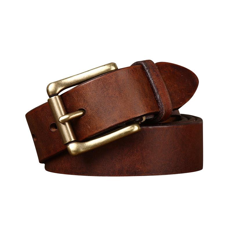 3.3Cm Wide Belt Men'S Retro Pure Cowhide Jeans Belt Men'S Fashion Leather Women'S Universal