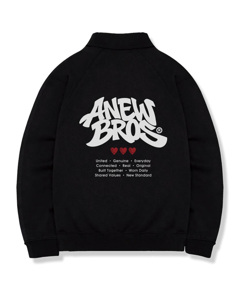 ANEWBROS Urban Back Graphic Oversized Track Caravan Zip-Up Sweatshirt 2 Colors [Anbm_8006]