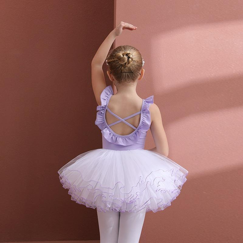 Dětské taneční oblečení, Letní dívčí cvičební oblečení, Bavlněné dětské baletní sukně, Dívčí taneční sukně, Taneční oblečení