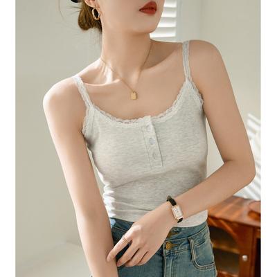 Women's Summer Short Cotton Inner Lace Lace Camisole Tank Top