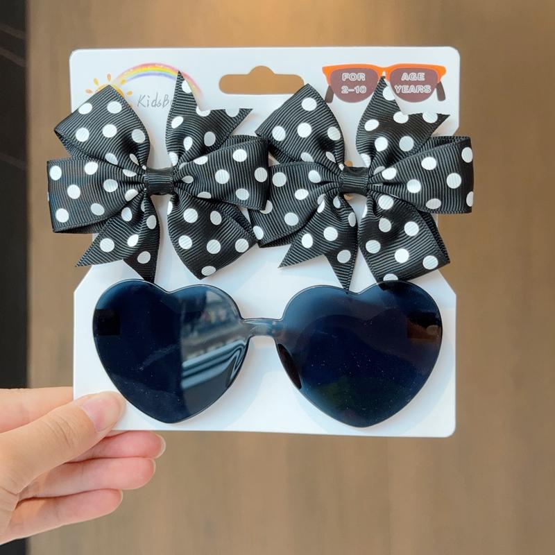 1 Zestaw Nakrycie Głowy dla Dzieci Okulary Jednolite Miękkie Kokardy Opaski Dziewczynki Koronkowa Spinka Retro Opaski Okulary Przeciwsłoneczne Zestawy Gumek do Włosów dla Dzieci