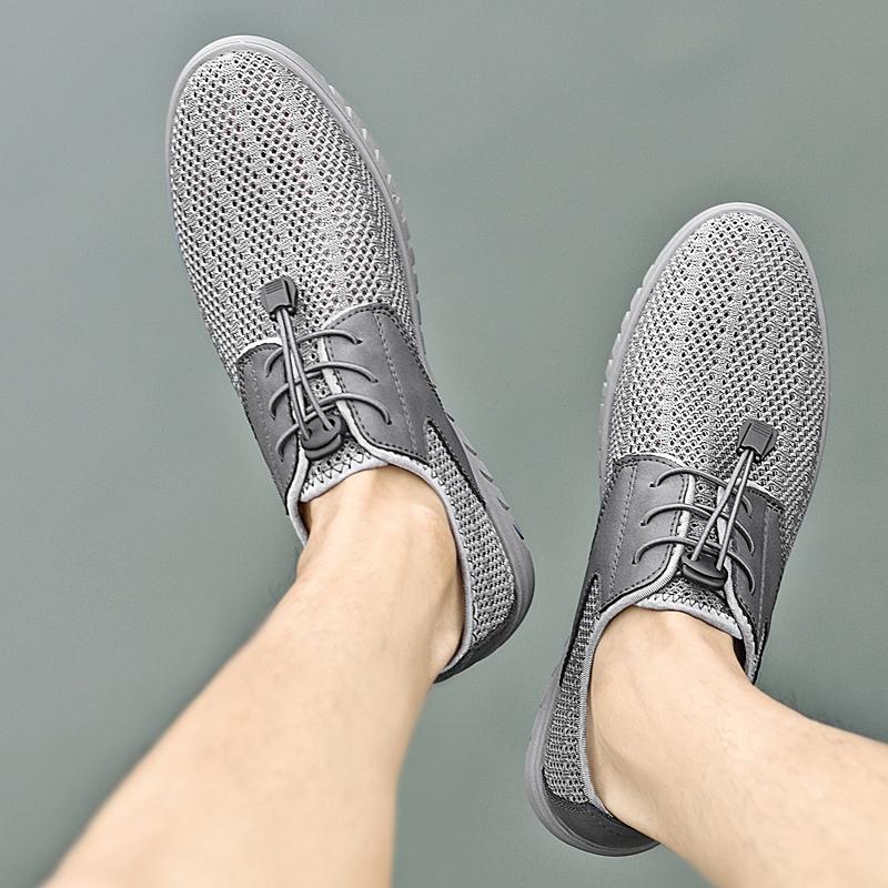 Fashion Lightweight Men Casual Shoes Fashion Hollow Out Shoes Male Breathable Cool Men Mesh Driving Shoes Comfortable Outdoor Sneakers