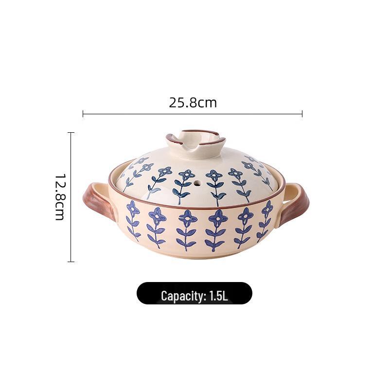 Handun Four-Leaf Clover Ceramic Casserole Soup Pot