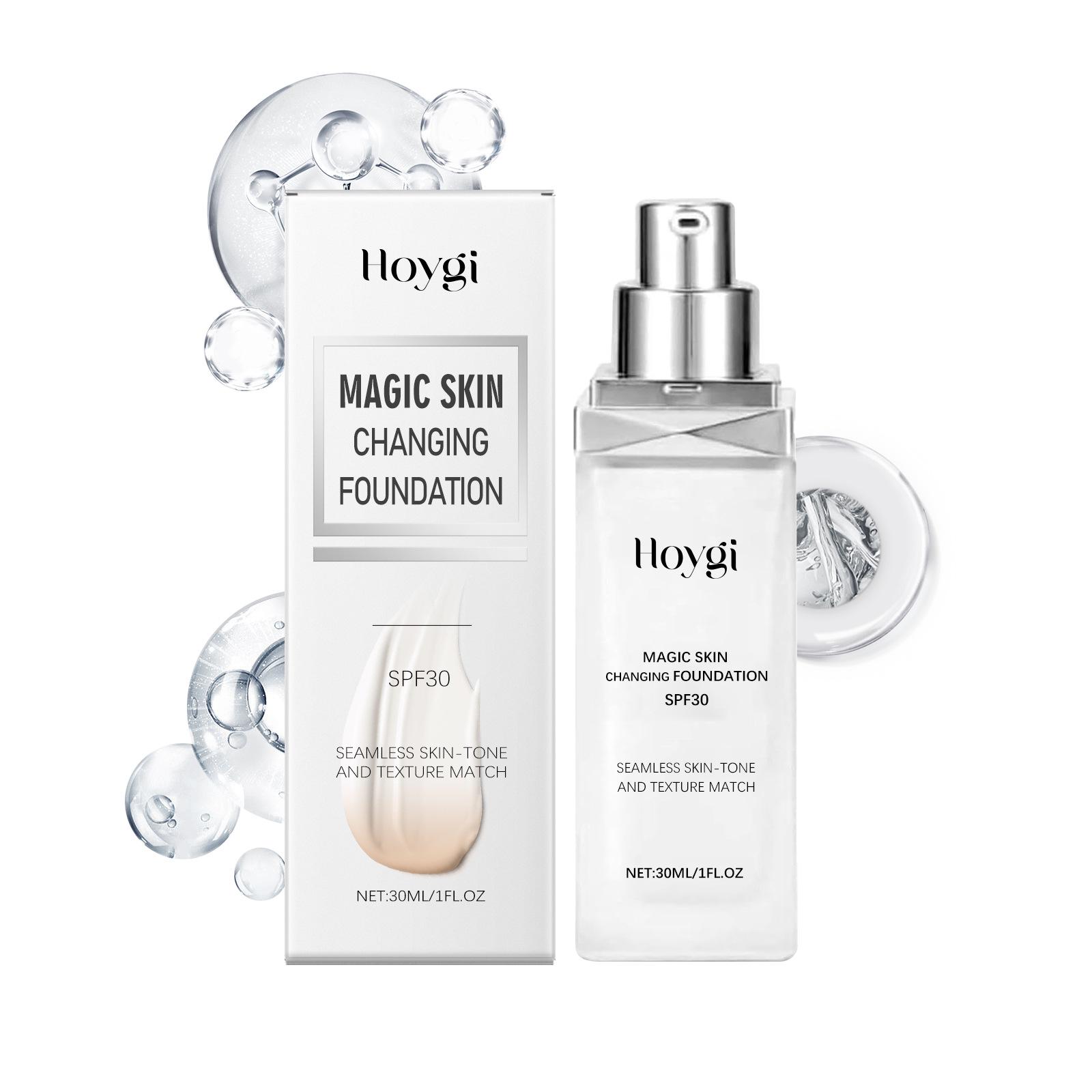 HOYGI Matte Clear Foundation: Temperature-Sensitive, Lightweight, Moisturizing, Brightening, Long-Lasting, Suitable for Oily & Dry Skin.
