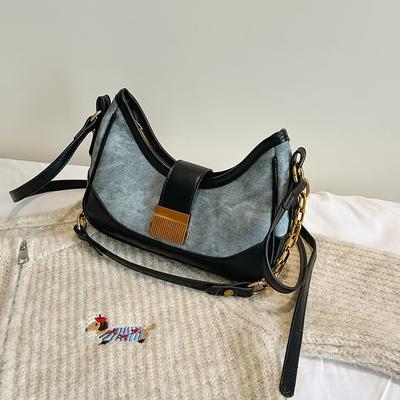 Texturierte Spleißung Tragbare Achseltasche Damen Herbst Und Winter Mode Vielseitige Schulter Umhängetasche