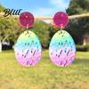 Acrylic Earrings Easter Bunny for Women Glittery and Colorful Rabbit