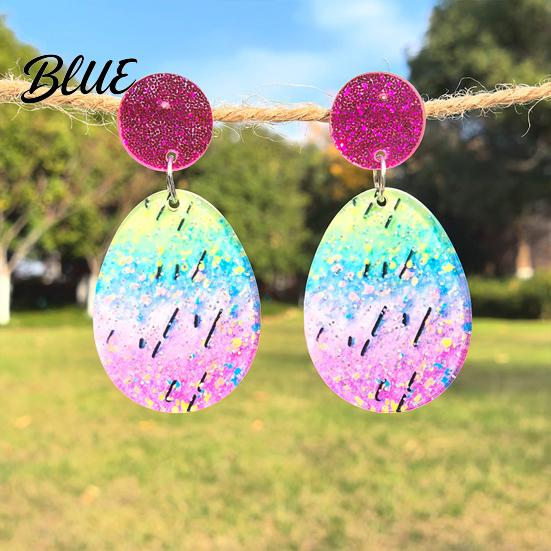 Acrylic Earrings Easter Bunny for Women Glittery and Colorful Rabbit