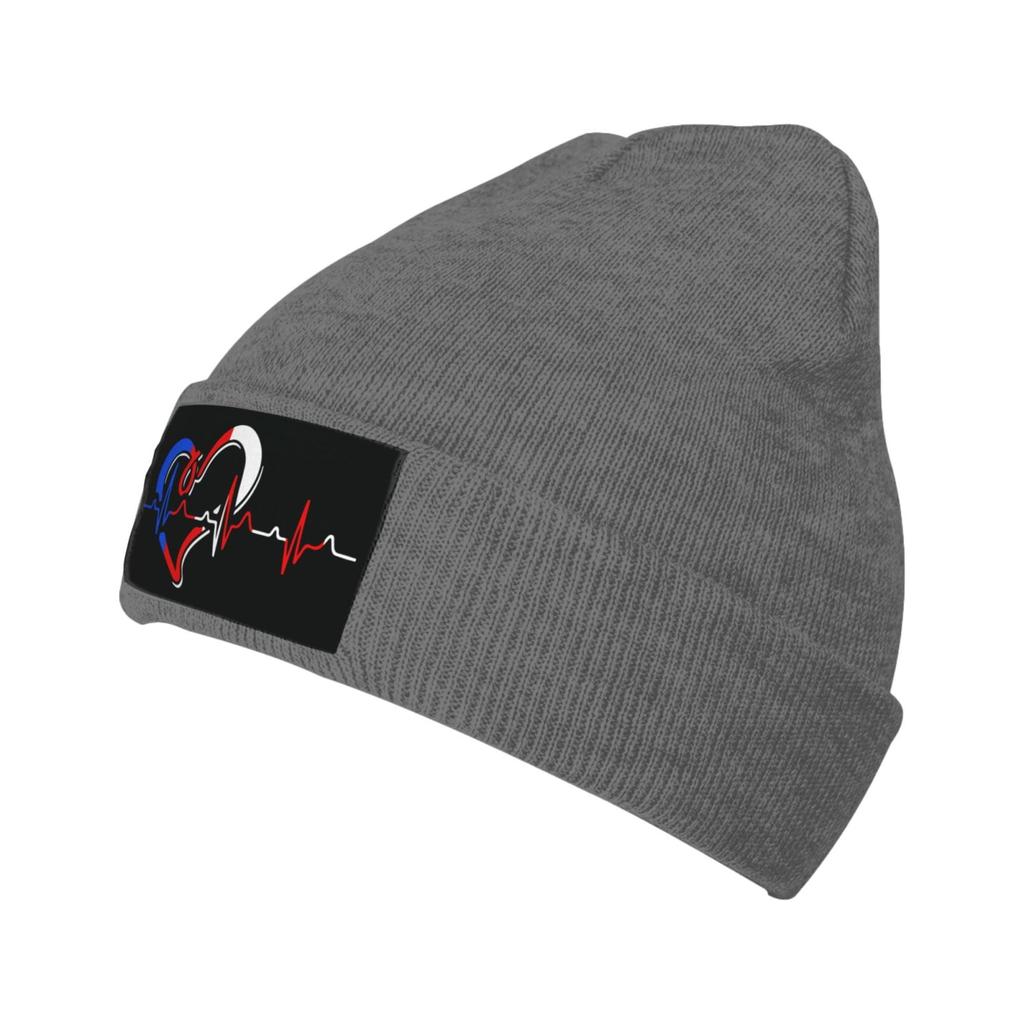 Puerto Rican Heartbeat Unisex Adult Knit Beanie For Unisex Women Warm Snug Hat Cap Knitted Hats