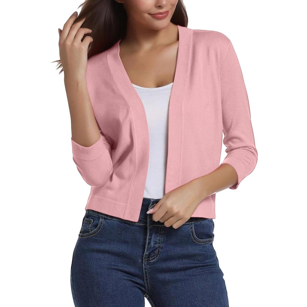 Women's Fashion Versatile Short Jacket Knitted Cardigan Colour Tops