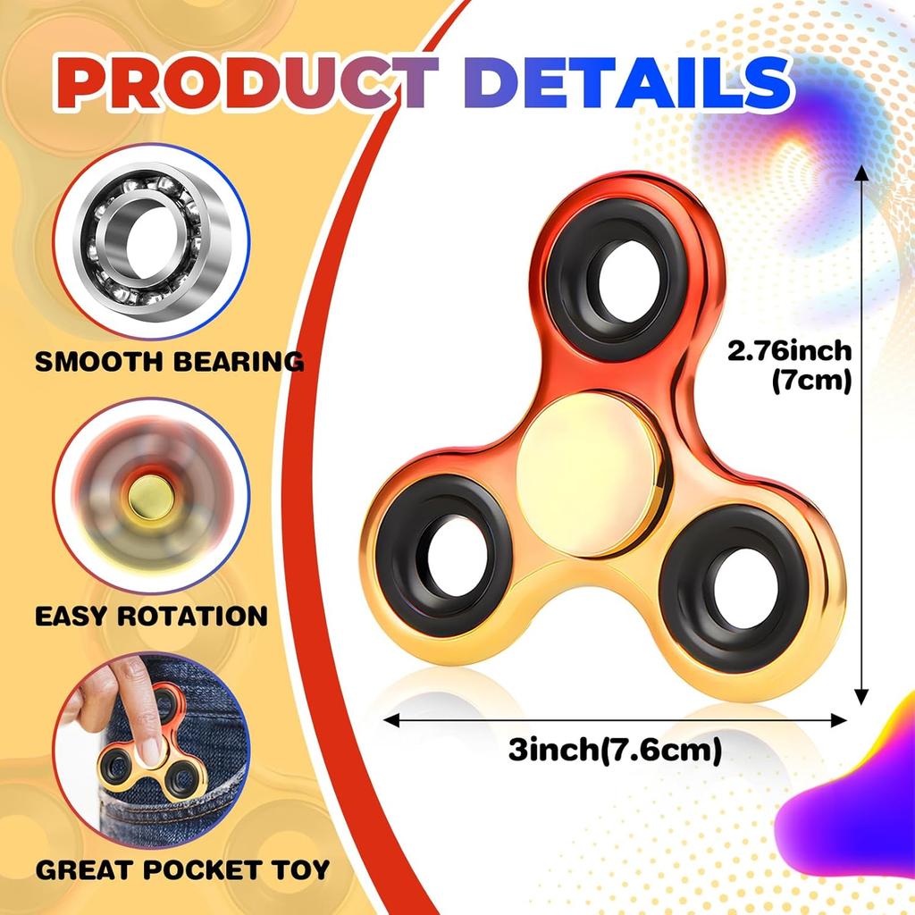 Fidget Spinner 2 csomag, Fidget Játékok Felnőtteknek Fém Fidget Spinnerek Fidget Játékok Gyerekeknek Autizmusra ADHD-ra