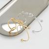European & American Knotted Brass Bracelet - Simple Open Design, Pure Copper Electroplated Hand Jewelry