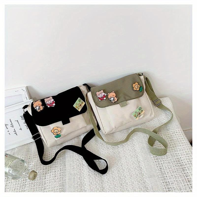 Mode Taschen Damen Süß Kawaii Bedruckte Leinwand Freizeit Hohe Qualität Harajuku Koreanischer Stil Mädchen Schräge Schultertasche