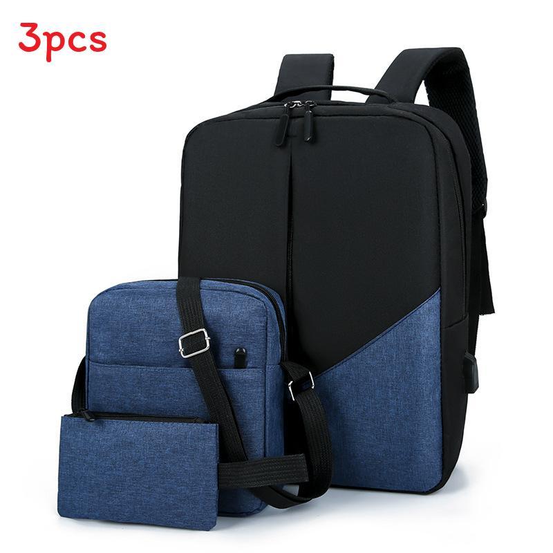 Mens Travel Backpack With Usb Charging And Water Resistant Oxford Fabric For Business Commuting