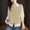 Round Neck Knitted Sleeveless Vest for Women, Fashionable and Versatile Warm Layered Vest Jacket Can Be Worn Inside and Outside