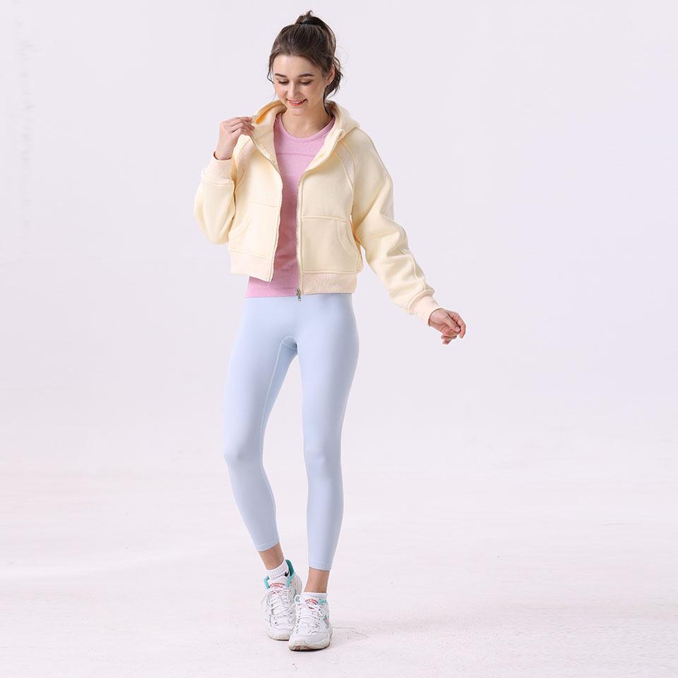 Women's Casual Cotton Zipper Hoodie - Autumn/Winter Yoga & Fitness Wear