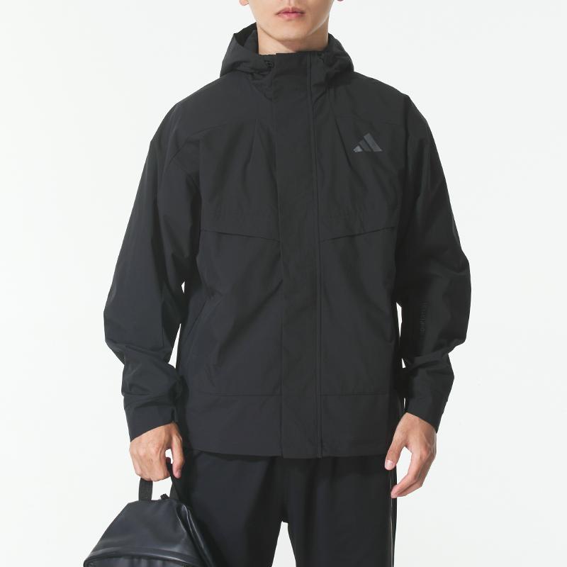 adidas Modern Tech Warm Locker Wasserabweisend Winddicht Kapuzen-Reißverschluss Langarmjacke Herrenjacken Schwarz KB7624