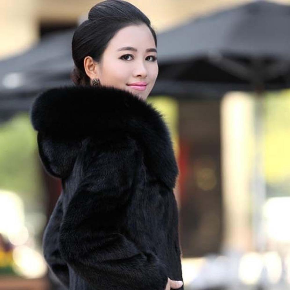 Fur Mink Fur Mother Coat New Long Large Size Coat Fur Imitation Fox Fur One-piece Fur Collar Coat