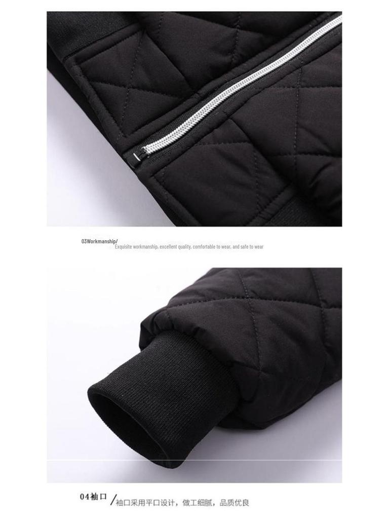 Men's Winter Thickened Velvet Jacket - Warm, Windproof, Stand Collar Coat