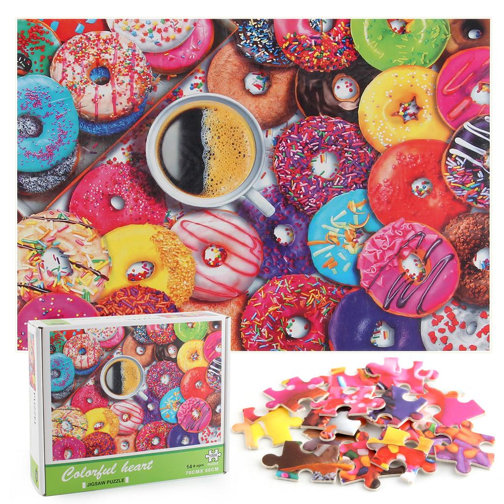 1000 Pieces Puzzle Donuts Colorful Desserts Personalized Thickened Paper Puzzle Factory