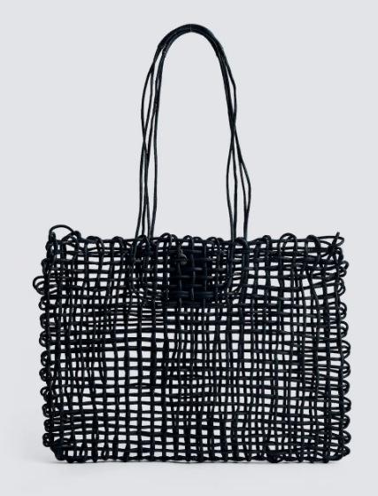 

Кожаная плетеная маленькая квадратная сумка, женская индивидуальность, сумка для пустых ребенка и матери, большая вместимость чёрный