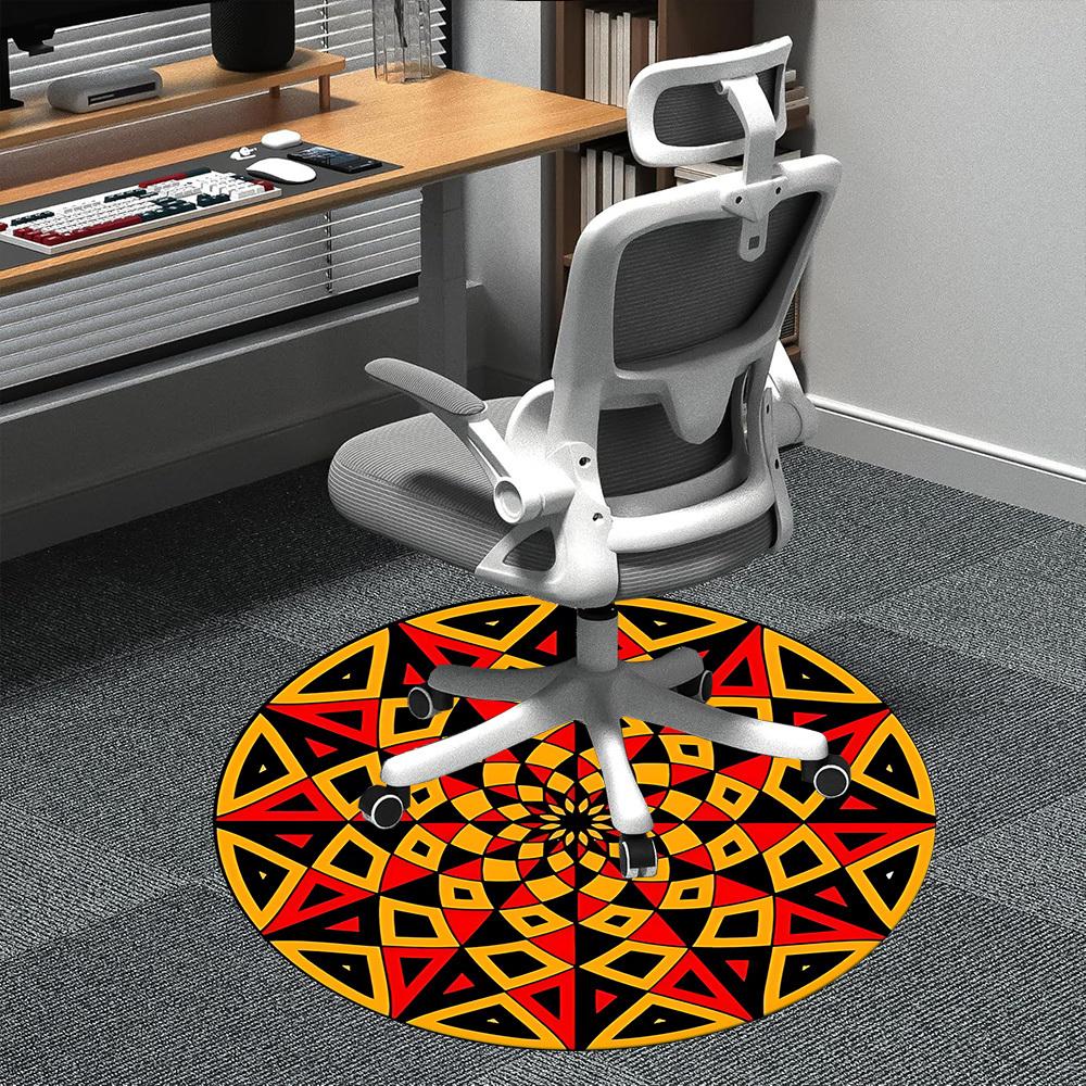 1pc mandala pattern Office Round Area Rug, Indoor Mat Suitable ForOffice, Under Office Chairs Bedroom Living Room Home Decor, Room Deco D043