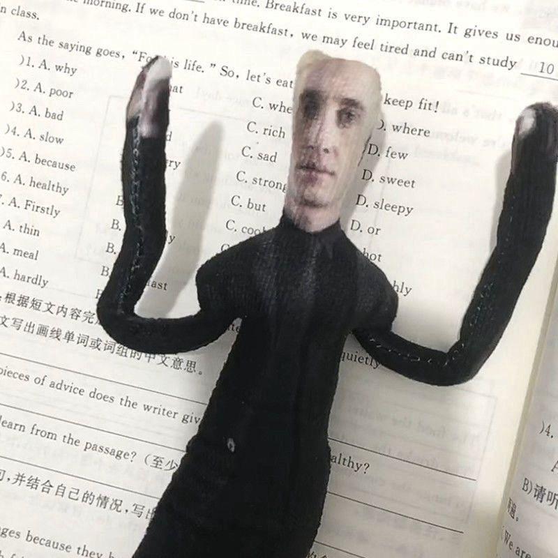 28Cm Draco Malfoy Cosplay Stuffed Doll Twistable Shape Iron Wire Skeleton Movable Limbs Plush Mouse Two-Sided Figure Room Decor