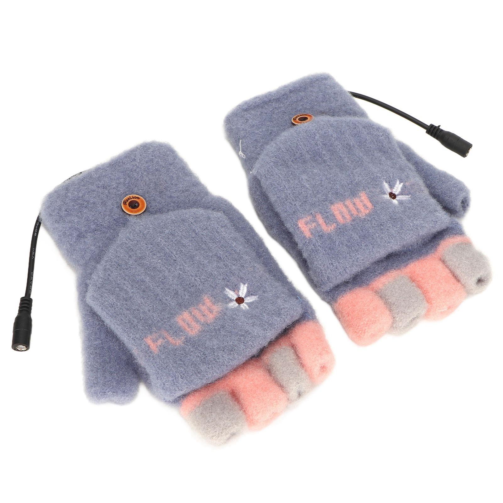 

Перчатки-варежки с подогревом, двухсторонние, полупальцевые, согревающие, вязаные перчатки для зимы