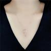 Purple Gold Chopin Hollow Flower Transfer Bead Necklace Simple Temperament Design Rose Gold Plated Chain