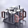 HANDUNYOU Glass Tea Cup Set with Holder