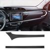 2Pcs Carbon Fiber Interior Console Dashboard Cover Trim For Toyota Hilux