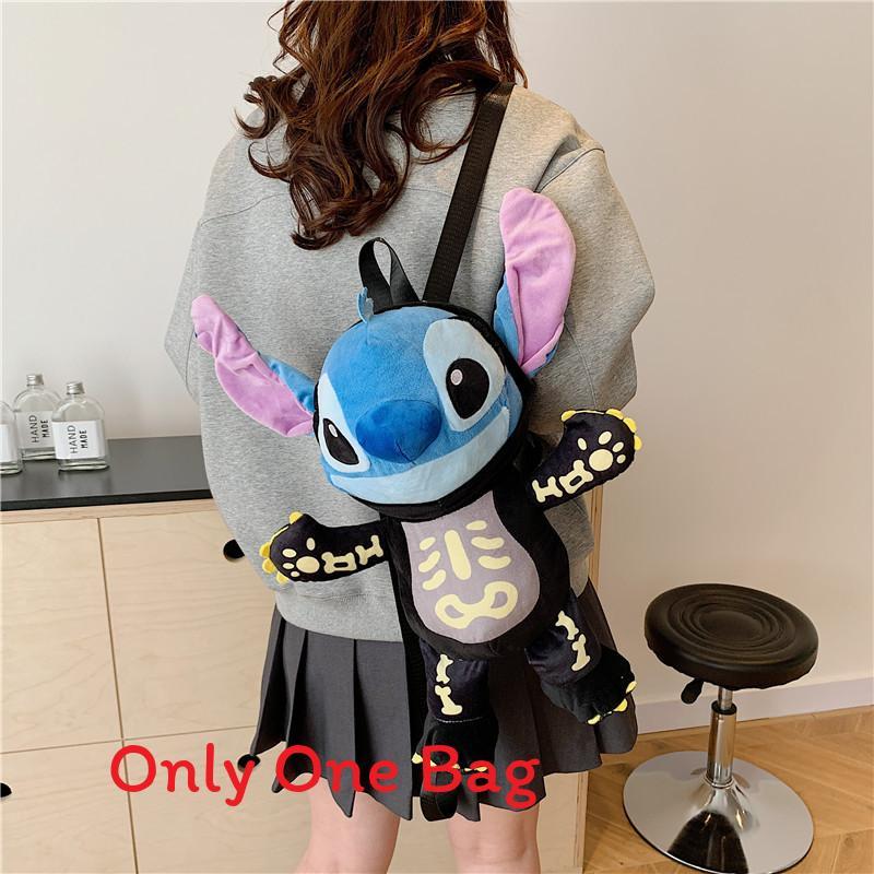 Soft Girls Cartoon Plush Backpack With Zipper Closure For Travel Casual