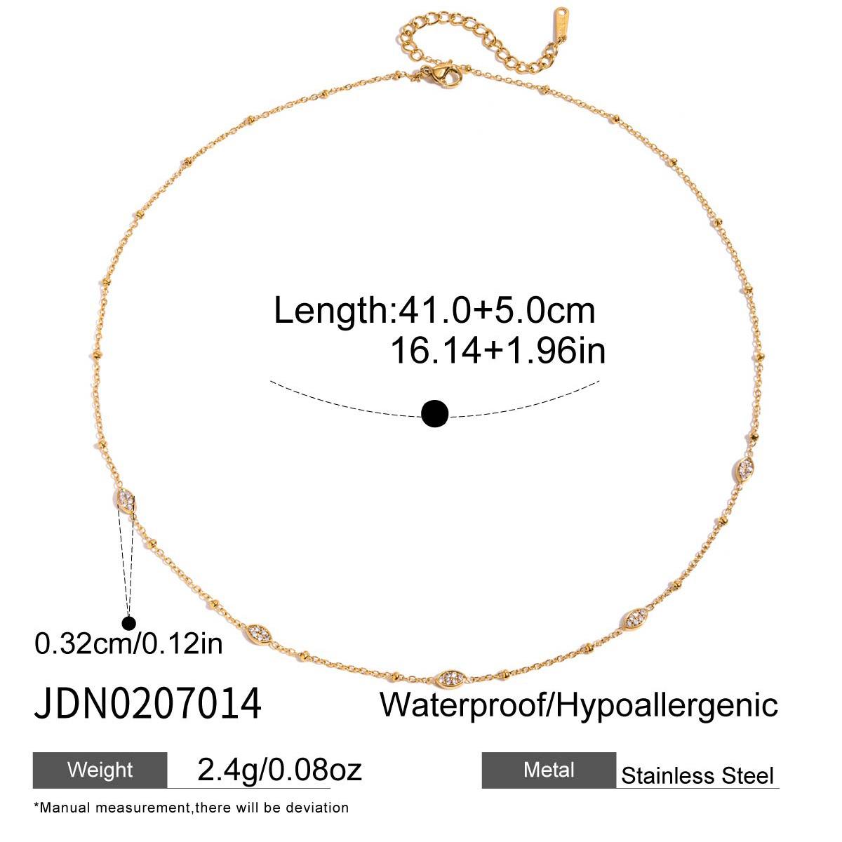 

Light Luxury 18K Horse Eye Clip Bead Chain Necklace Accessories Jewelry