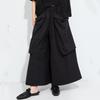 plus size Vintage black Summer High Waist wide leg Pants Women Loose Casual Trousers