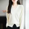 Women S Thick V Neck Long Sleeve Knit Sweater For Commute Wear
