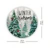 Snowflake Tree Round Metal Tin Sign Wall Art Home Bar Garden Decor Holiday Gift