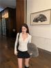 Spicy Girl Floral V-Neck Long-Sleeve Top - Korean Style for Autumn/Winter