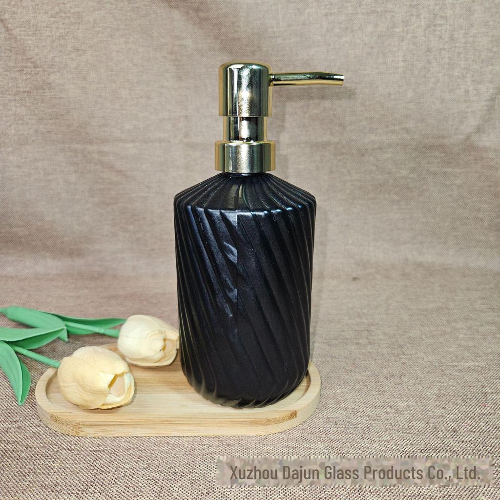 Duschgel- und Shampoo-Spenderflasche aus Twill-Glas, einteilig