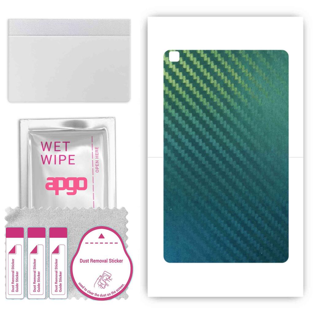 apgo Protective Skin Sticker for the Back Compatible with Samsung Galaxy Tab A 8.0 (2019), Wrap Film, Foil, Vinyl - Pattern Carbon Chameleon CAKA1