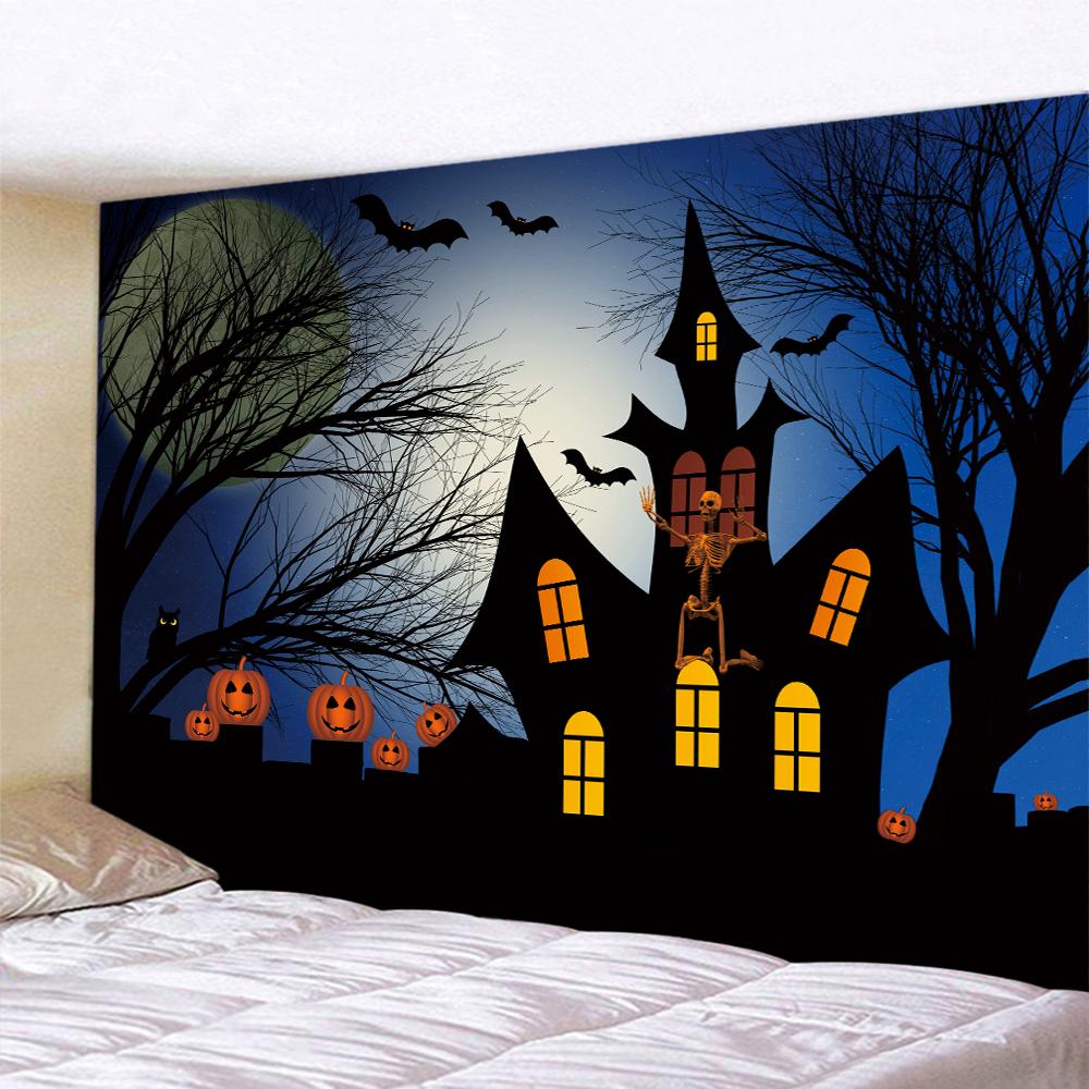 Halloween Pumpkin Psychedelic Scene Home Decoration Tapestry Hippie Bohemian Decoration Wall Hanging Sheets