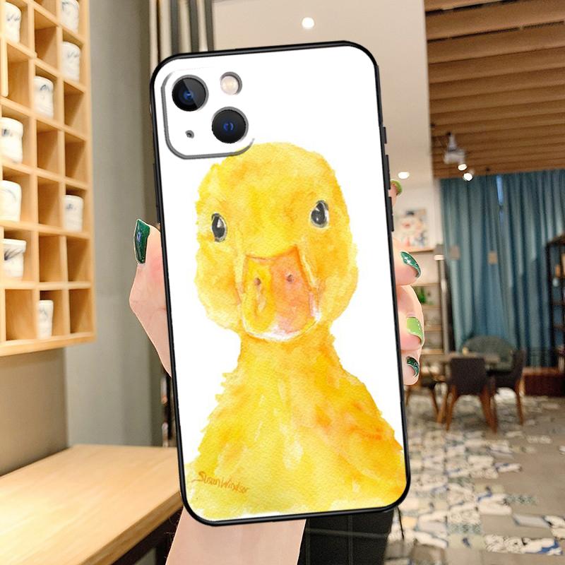 Cartoon Cute Animal Duck Phone Case For iPhone 13 Pro Max 16 15 11 12 14 17 Pro Max mini 15 16 Plus 16e 17 Air Cover