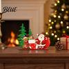 Easy Assembly Xmas Crafts Wooden Christmas Ornaments, Tabletop Decoration with Santa Claus Snowman Elk Window Display Props Designs for Home