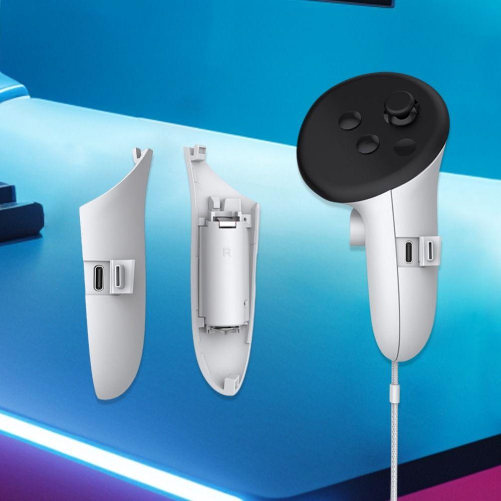 Empuñaduras Recargables para Controlador Derecho e Izquierdo Cubierta de Batería para Controlador de Auriculares VR Meta Quest 3/3S