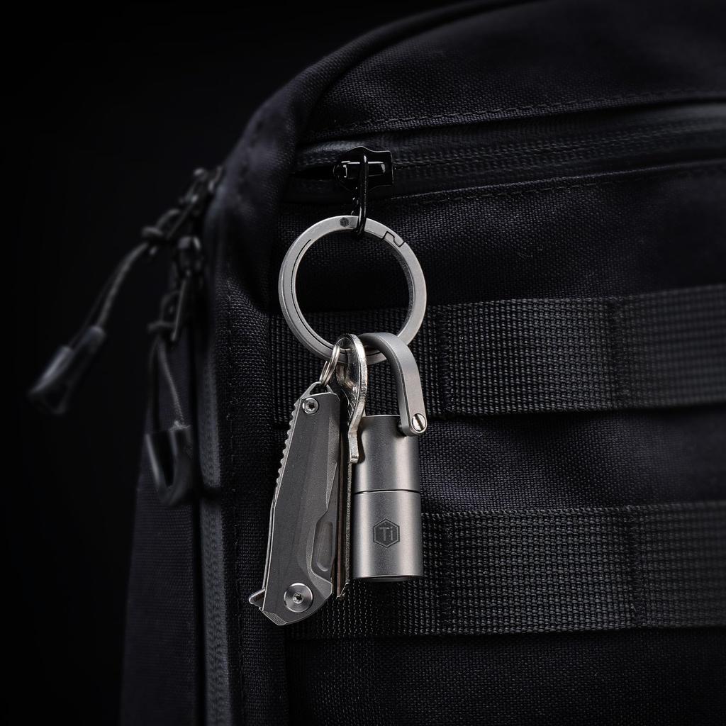 KeyUnity KA26 Titanium Key Ring Side Push Key Ring Quick Release Minimalist Split Key