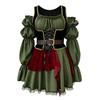 Halloween Costume Vintage Pirate Captain Dress Women Carnival Performance Outfit Medieval Stage Performance Costume
