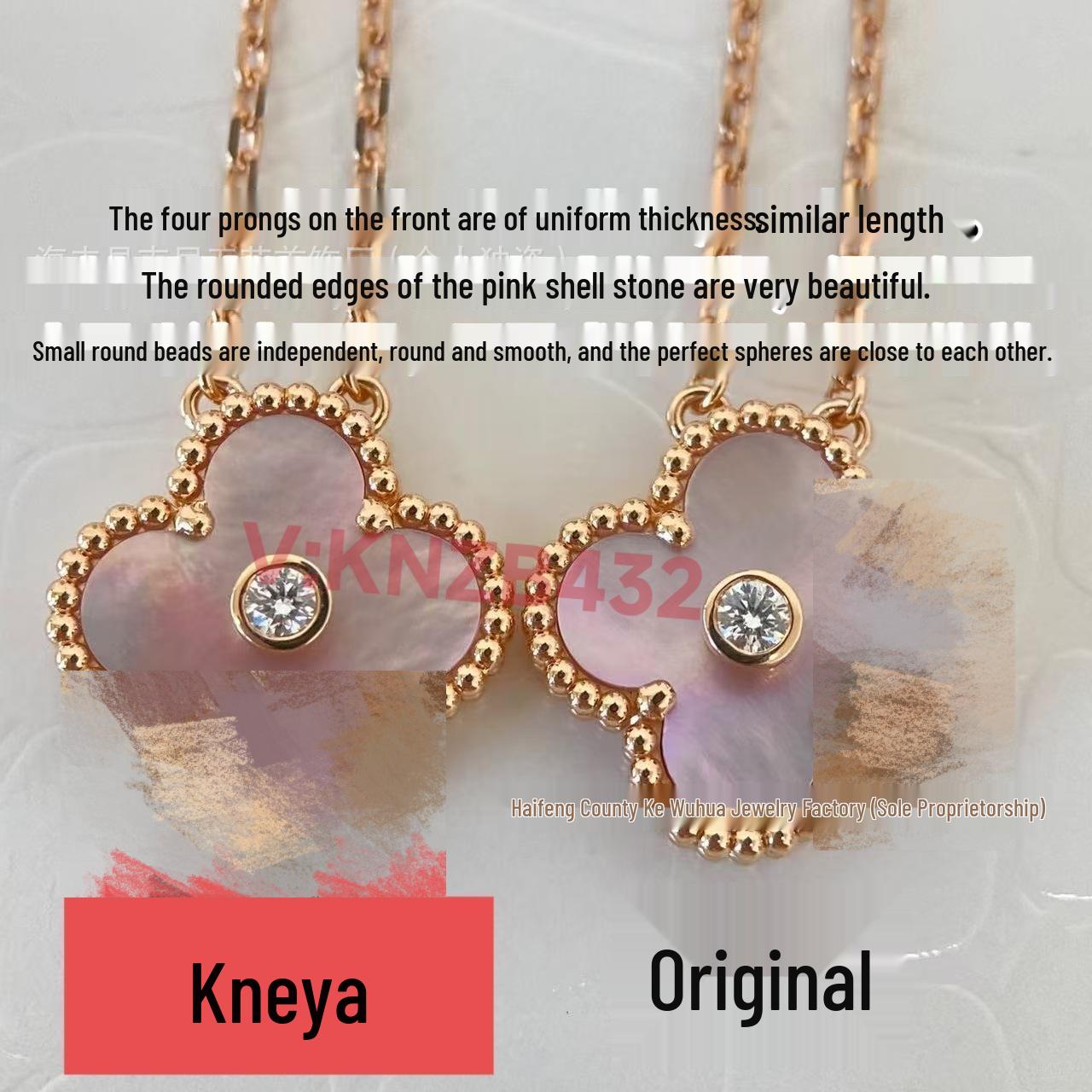 

2025 Christmas Edition: 18k Rose Gold Pink Mother-of-Pearl Four-Leaf Clover Diamond Choker for Women High Edition (Non-Malongan Standard)