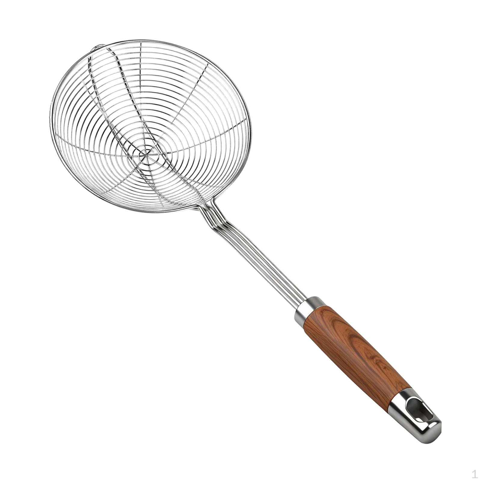 Strainer Skimmer Ladle Cooking Frying Tool Wooden Handle Wire Kitchen Utensils for 13.5cm