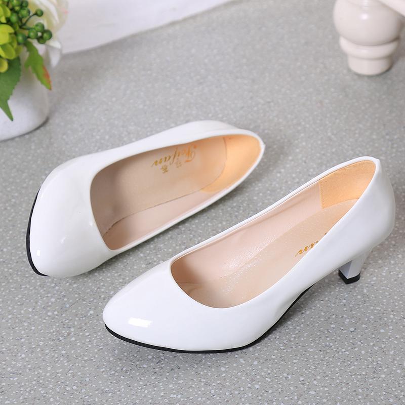 Women's Fashion Thick Heel Shoes Spring New Square Head Shallow Mouth Anti-slip Wear-resistant High Heels